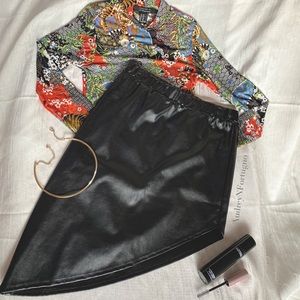 Faux leather pencil skirt